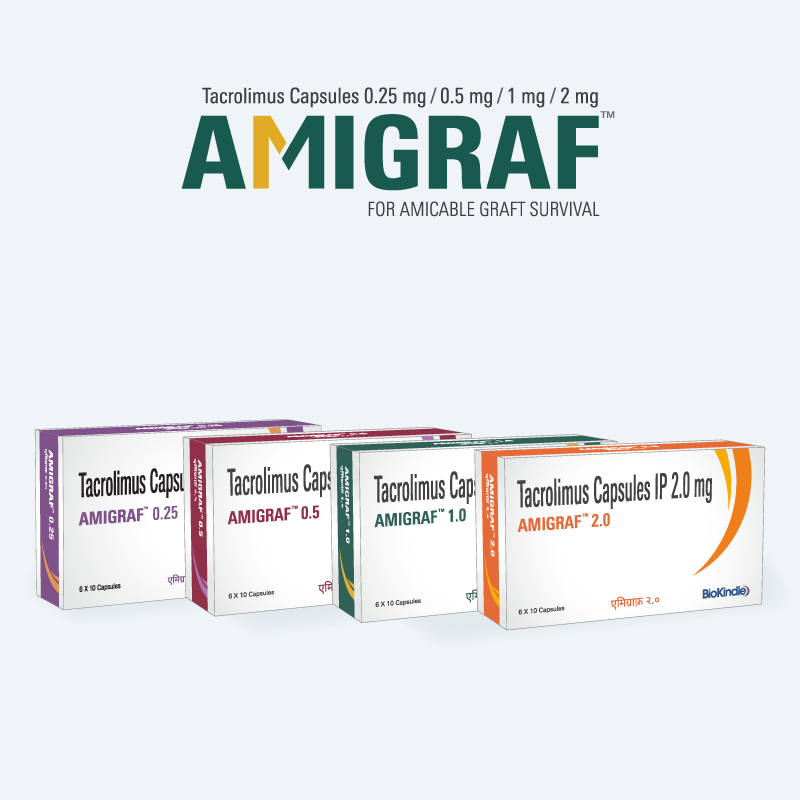 Amigraf Tacrolimus Capsules 0.25 mg, 0.5 mg, 1 mg & 2 mg